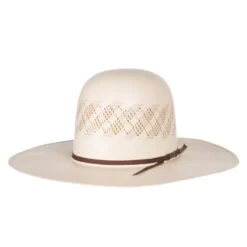 American Hats Ivory And Tan Wide Vent 4 1/4in. Brim Round Oval Straw Cowboy Hat -Western Cowboy Store 6300S2CCHOC42RO 41