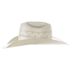 American Hats Solid Weave Fancy Vent 4in. Brim Straw Cowboy Hat -Western Cowboy Store 7210S2CBLK4 21