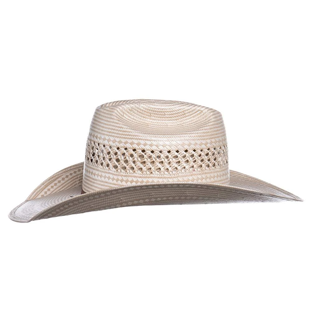 American Hats Ivory And Tan 7700 4in. Brim Open Straw Cowboy Hat 5 American Hats Ivory And Tan 7700 4in. Brim Open Straw Cowboy Hat - Image 3