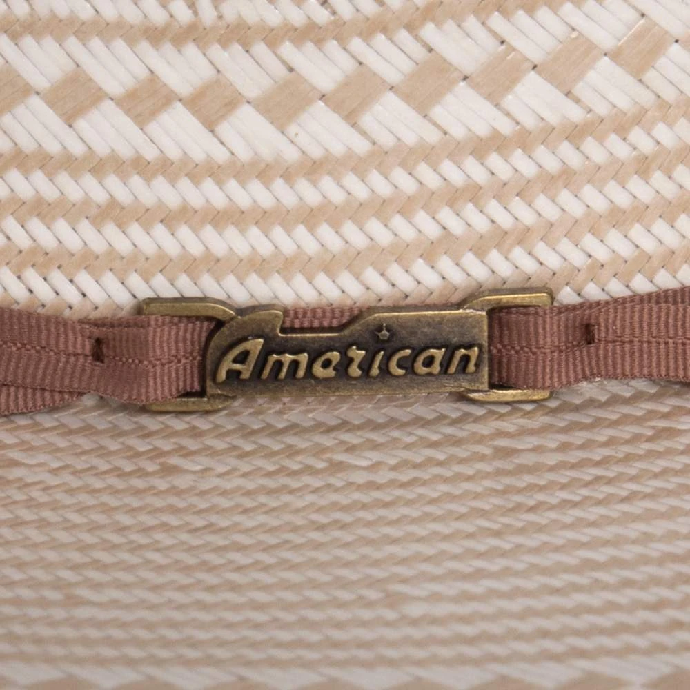 American Hats Ivory And Tan 7700 4in. Brim Open Straw Cowboy Hat 6 American Hats Ivory And Tan 7700 4in. Brim Open Straw Cowboy Hat - Image 4