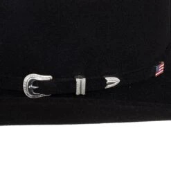 American Hats 7X Black Rancher Crease 4 1/4in. Brim Felt Cowboy Hat -Western Cowboy Store 7XRCBLKS42 3