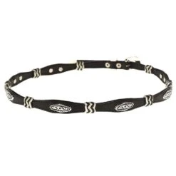 Austin Accent Black Leather/Rawhide W/Concho Hat Band