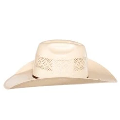 American Hats Fancy Vent Ivory 4 1/4in. Brim Chocolate Cord Straw Hat -Western Cowboy Store 8300S2CCHOC42 21
