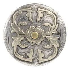 Cowperson Tack 1 1/2 Inch Scroll And Flower Concho