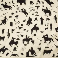 Wyoming Traders Men's Ivory Cowboy Silhouettes Wild Rag