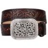 Women's Ariat® Rhinestone Filigree Brown Tooled Belt -Western Cowboy Store 9183 default l