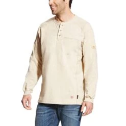 Ariat Men's Flame Resistant Sand Air Crew Long Sleeve Shirt