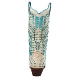 Corral Women`s Corral White/Turquoise Embroidered Boot -Western Cowboy Store A4075 4