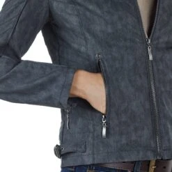 Montanaco Women's Faux Leather Grey Jacket -Western Cowboy Store BF19278 GRY 04