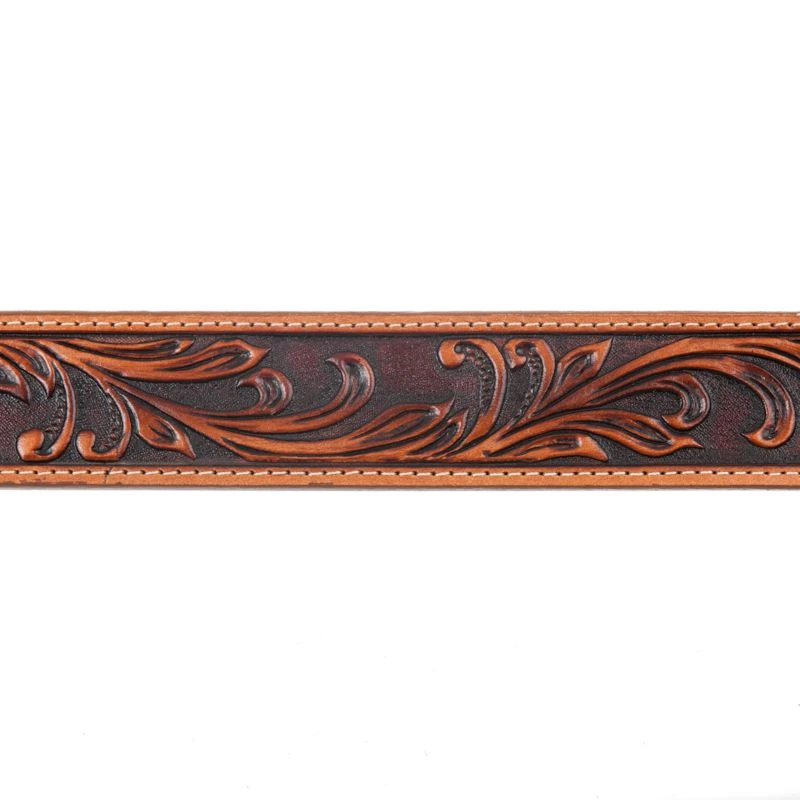 Tony Lama Western Ride Tooled Leather Bronc Buckle Mens Belt 1 1/2in 4 Tony Lama Western Ride Tooled Leather Bronc Buckle Mens Belt 1 1/2in - Image 2
