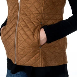 True Blue Womens Curium Suede Quilted Vest -Western Cowboy Store HM03COG 2