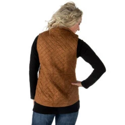 True Blue Womens Curium Suede Quilted Vest -Western Cowboy Store HM03COG 4