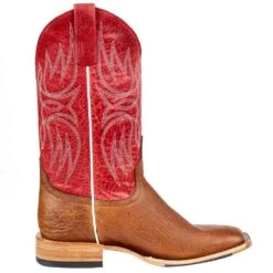Horsepower Men's Horse Power Top Hand Kango Tobac Smooth Ostrich 13in. Red Top Boot 11 Horsepower Men's Horse Power Top Hand Kango Tobac Smooth Ostrich 13in. Red Top Boot -Western Cowboy Store HP8047 5