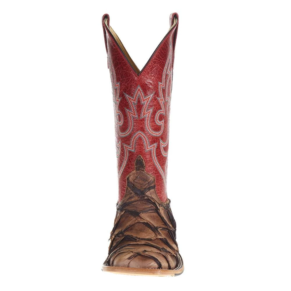 Macie Bean Women's Top Hand Tan Big Bass Red Top Cowgirl Boots 4 Macie Bean Women's Top Hand Tan Big Bass Red Top Cowgirl Boots - Image 2
