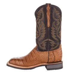 Lucchese Men's Lucchese Rudy Saddle Caiman 12in. Chocolate Cowhide Top Barn Boot -Western Cowboy Store M4554 2