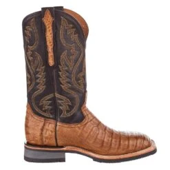 Lucchese Men's Lucchese Rudy Saddle Caiman 12in. Chocolate Cowhide Top Barn Boot -Western Cowboy Store M4554 4
