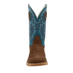 Twisted X Men's TechX 3 Chocolate Roughout 12in. Stormy Blue Top Square Toe -Western Cowboy Store MXTR002 04