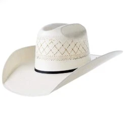 Rodeo King Ivory Double Diamond Open Crown 4 1/2in. Brim Straw Cowboy Hat 8 Rodeo King Ivory Double Diamond Open Crown 4 1/2in. Brim Straw Cowboy Hat -Western Cowboy Store RK210 3
