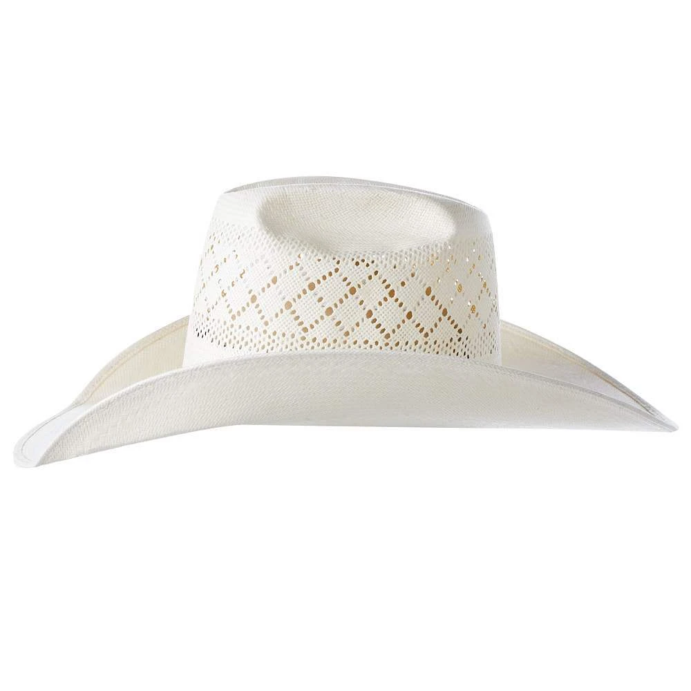 Rodeo King Ivory Double Diamond Open Crown 4 1/2in. Brim Straw Cowboy Hat 6 Rodeo King Ivory Double Diamond Open Crown 4 1/2in. Brim Straw Cowboy Hat - Image 4