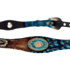 Rodeo King Multi Colored Feather Hat Band With Patina Conchos -Western Cowboy Store RK2354 3