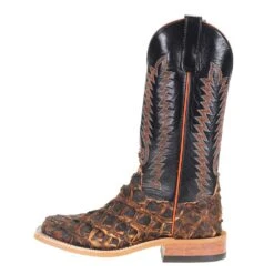 Anderson Bean Men's Rusty Crush Bass 13in. Black Aniline Top Square Toe -Western Cowboy Store S3018 2