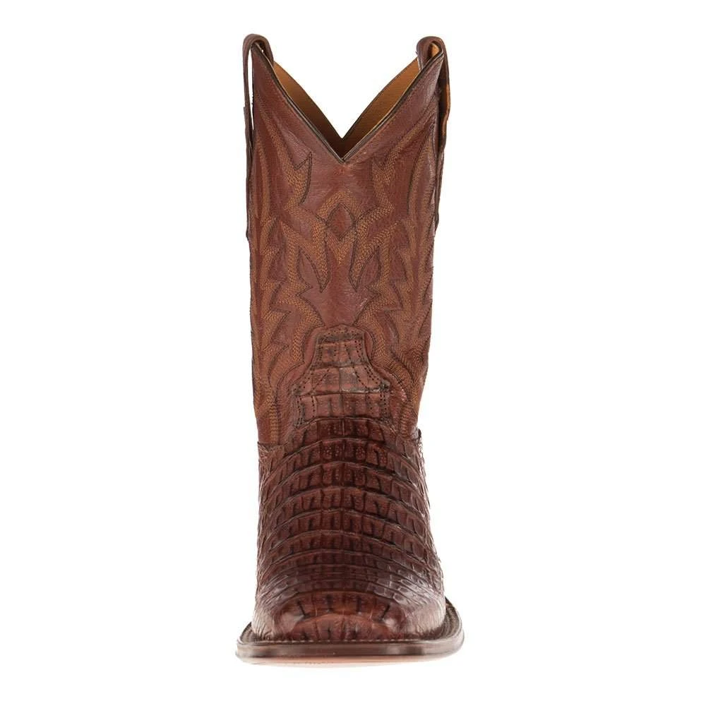 Tony Lama Men's Cognac Horn Back Caiman Square Toe Cowboy Boots 4 Tony Lama Men's Cognac Horn Back Caiman Square Toe Cowboy Boots - Image 2