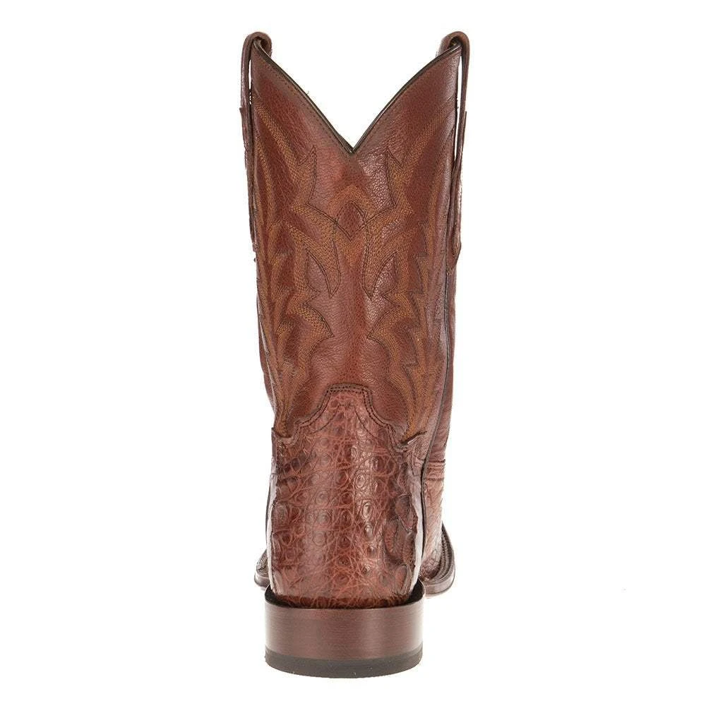 Tony Lama Men's Cognac Horn Back Caiman Square Toe Cowboy Boots 6 Tony Lama Men's Cognac Horn Back Caiman Square Toe Cowboy Boots - Image 4